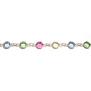 Multi-crystal Link - Silver Layered Chain